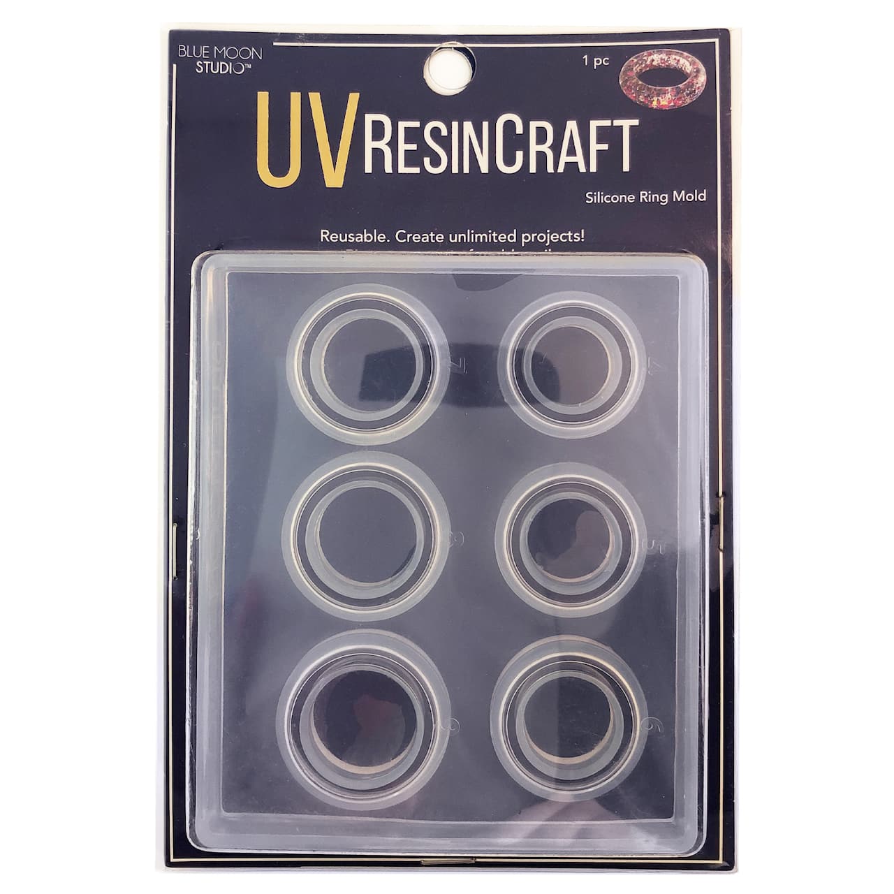 12 Pack: Blue Moon Studio™ UV Resin Craft Rings Flat Mold